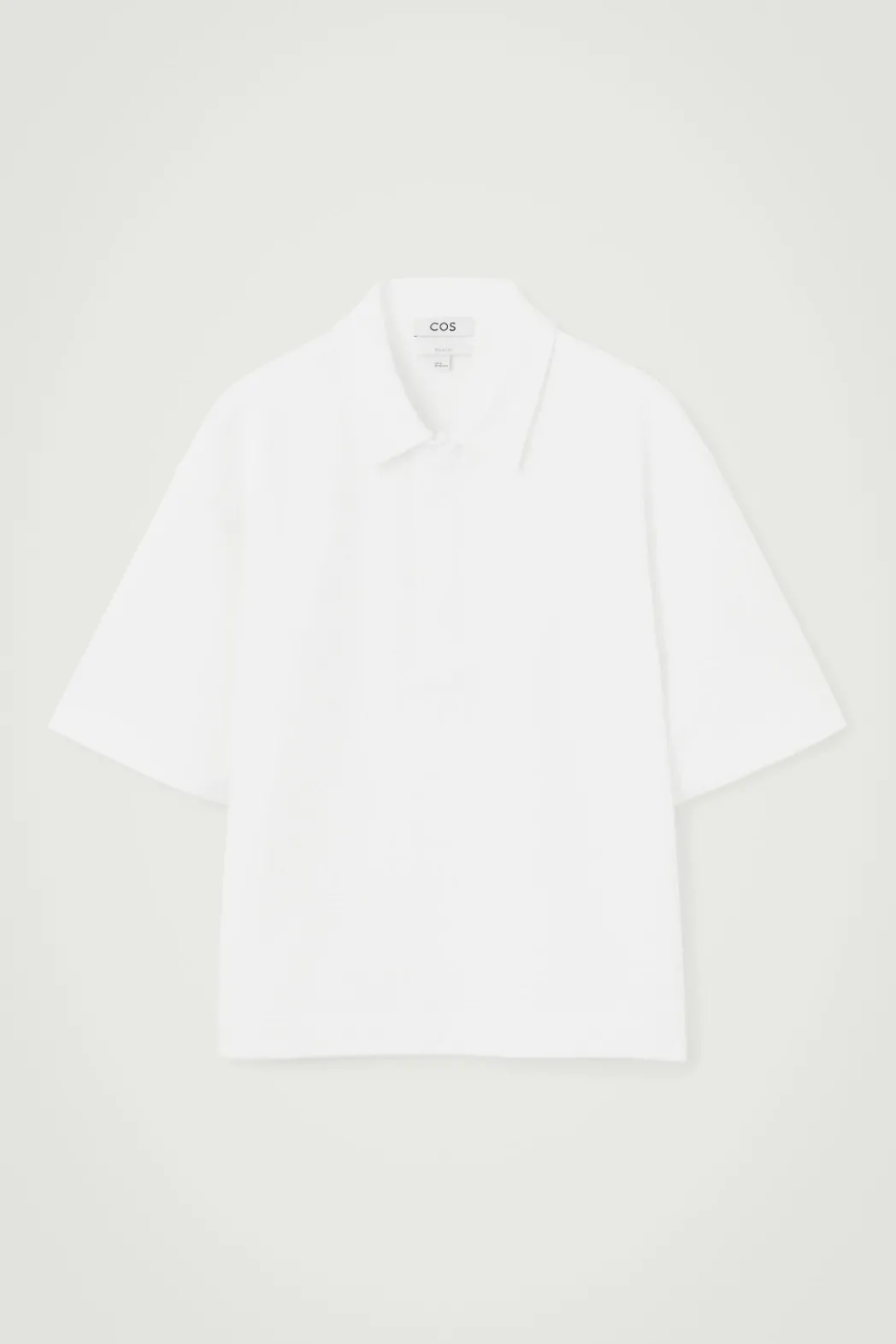 Hot COS SEERSUCKER HALF-ZIP POLO SHIRT WHITE