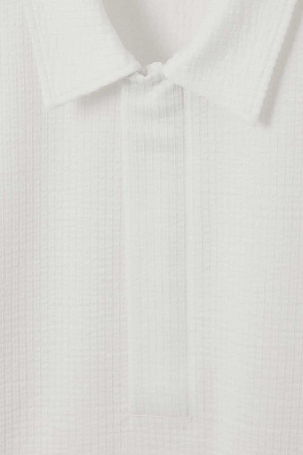 Hot COS SEERSUCKER HALF-ZIP POLO SHIRT WHITE