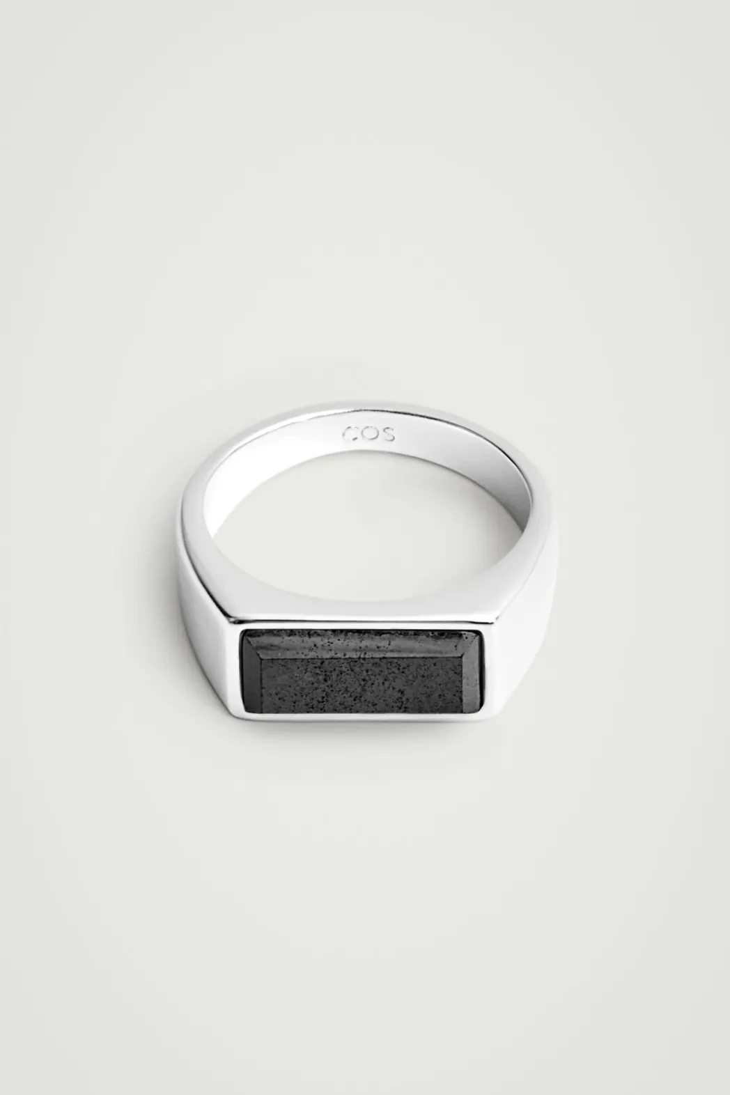 Sale COS SEMI-PRECIOUS STONE SIGNET RING SILVER / HEMATITE