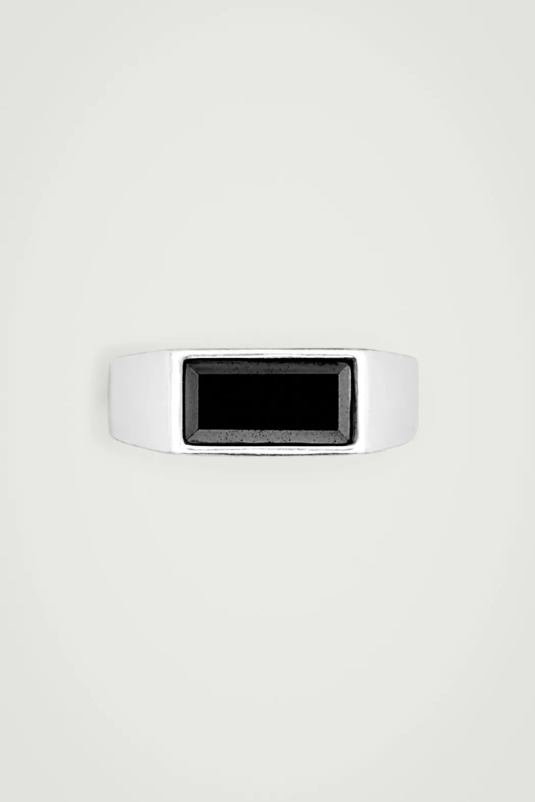 Sale COS SEMI-PRECIOUS STONE SIGNET RING SILVER / HEMATITE