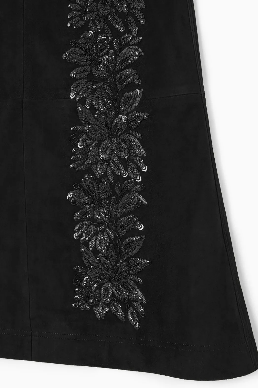 Hot COS SEQUINED SUEDE MIDI SKIRT BLACK