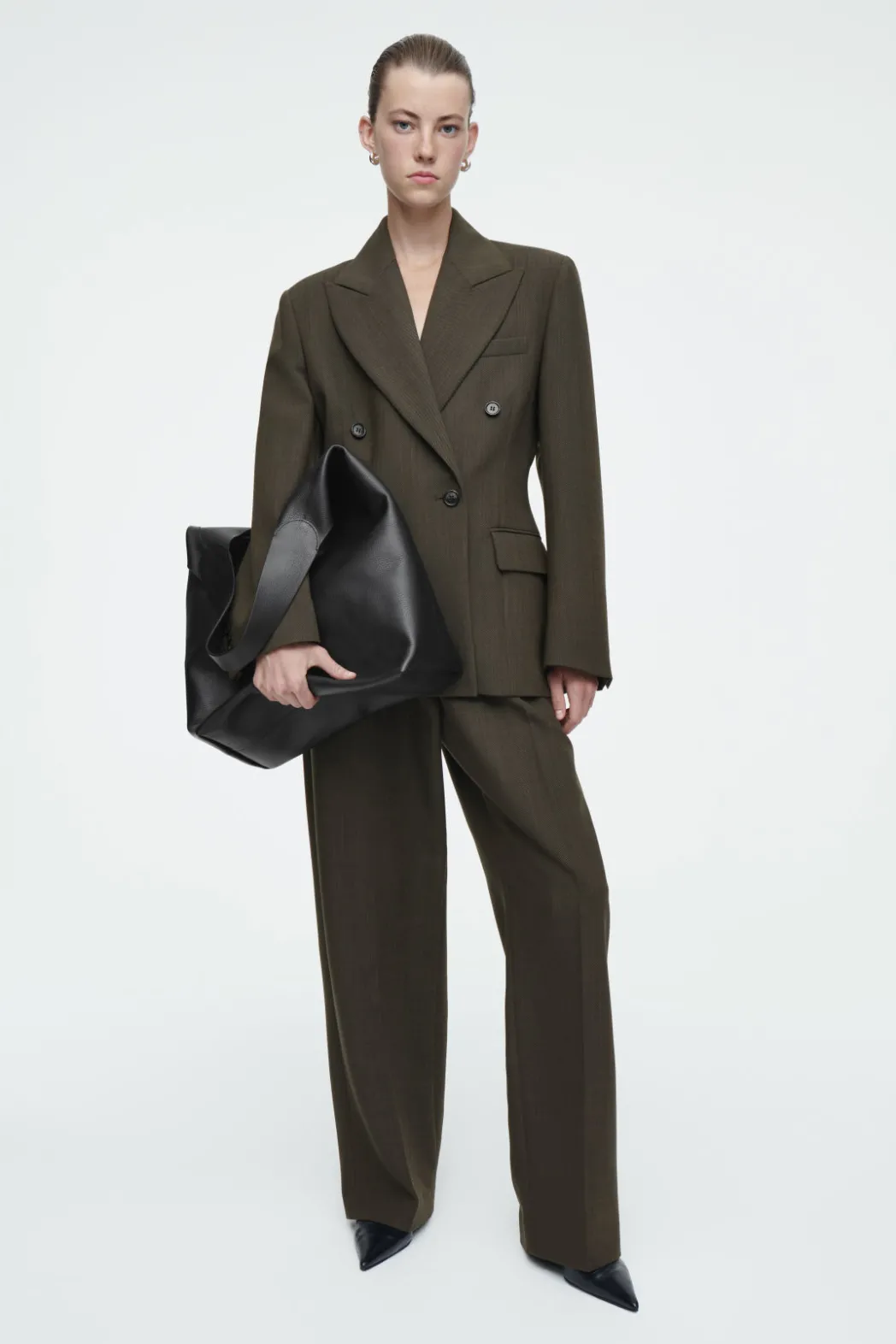 Best COS SERIF TOTE - LEATHER BLACK