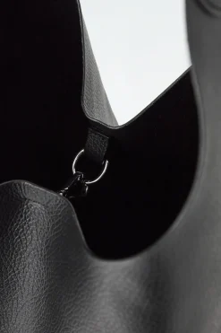 Best COS SERIF TOTE - LEATHER BLACK