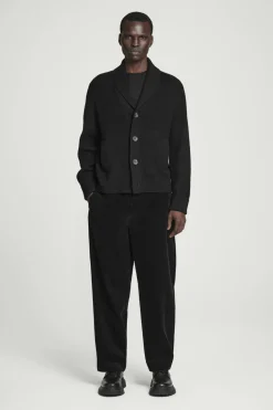 Outlet COS SHAWL-COLLAR CHUNKY MERINO WOOL CARDIGAN BLACK