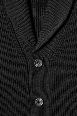 Outlet COS SHAWL-COLLAR CHUNKY MERINO WOOL CARDIGAN BLACK
