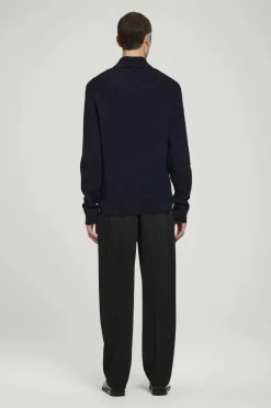 Best COS SHAWL-COLLAR RIBBED MERINO WOOL JUMPER NAVY