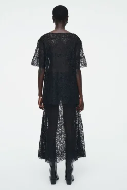 Best COS SHEER EMBROIDERED MOHAIR SKIRT BLACK
