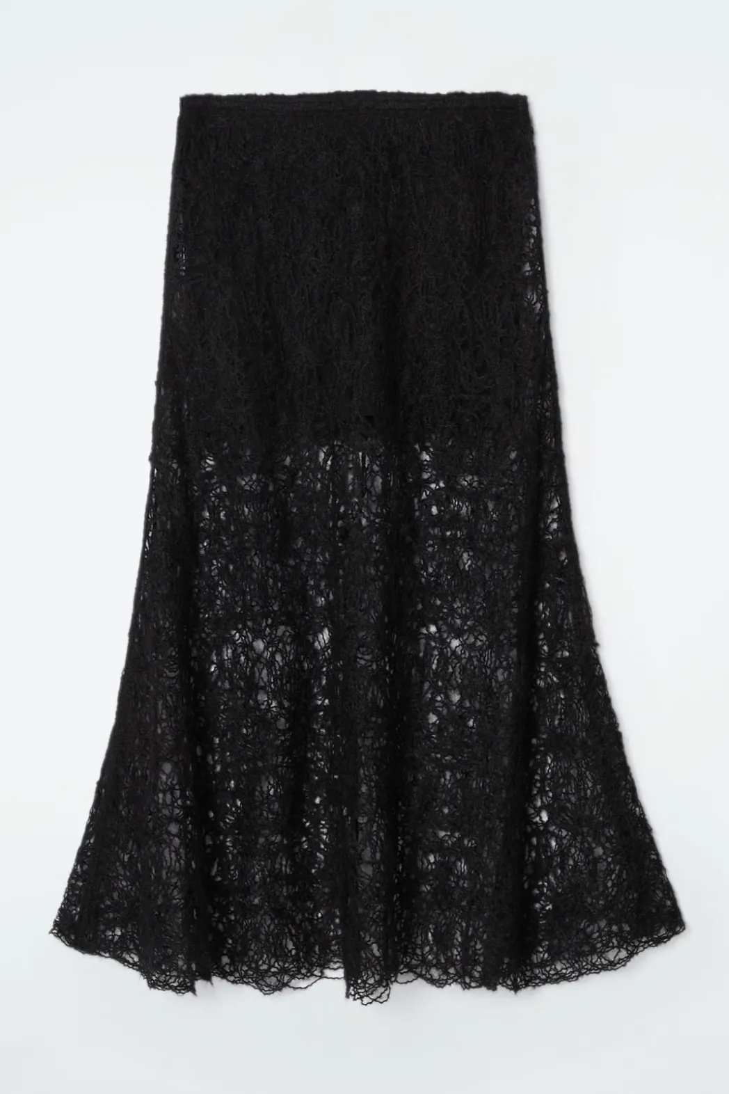 Best COS SHEER EMBROIDERED MOHAIR SKIRT BLACK