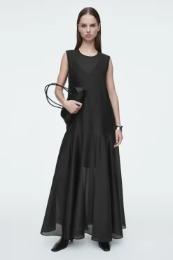 Hot COS SHEER MAXI DRESS BLACK