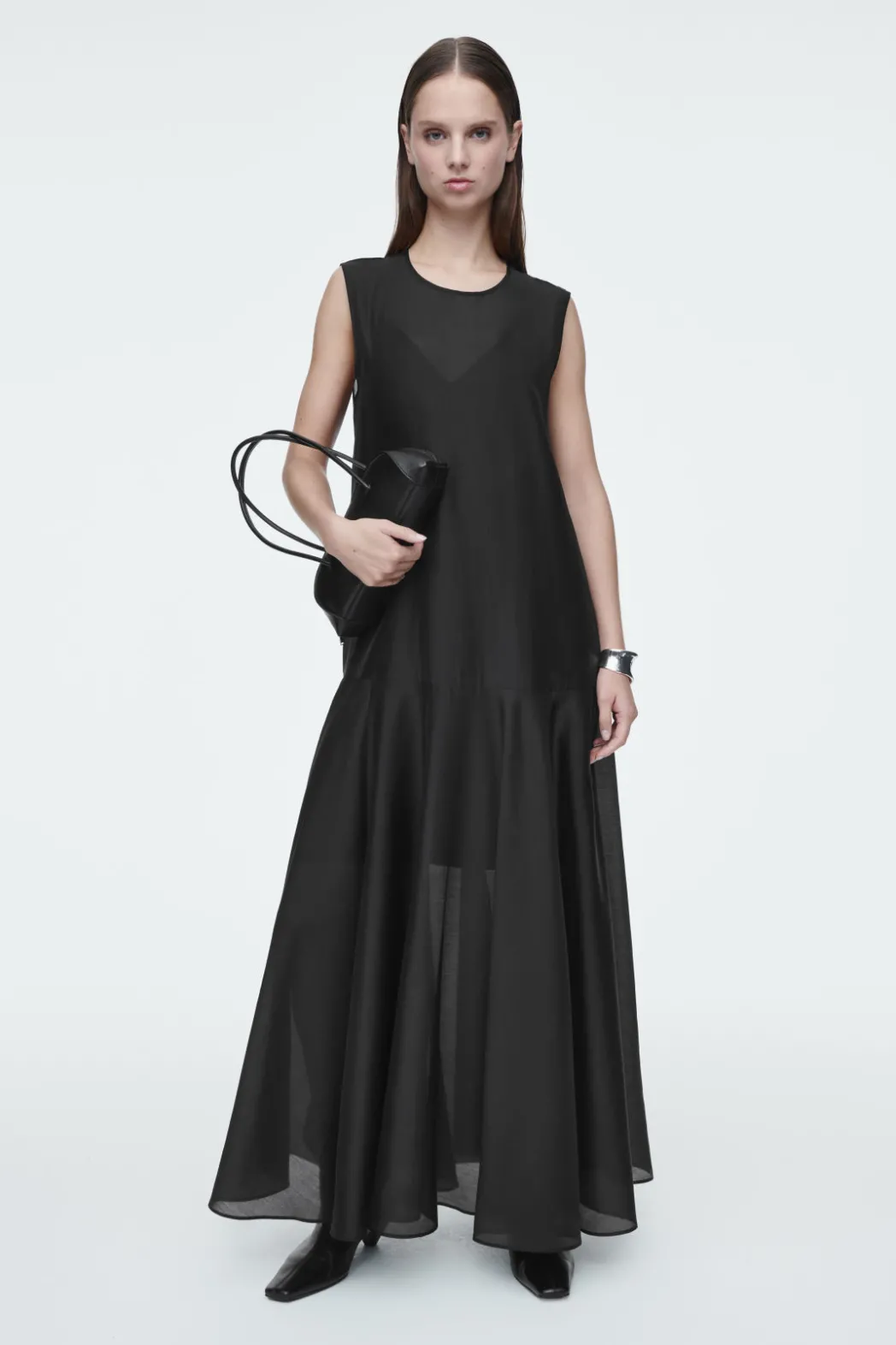 Hot COS SHEER MAXI DRESS BLACK