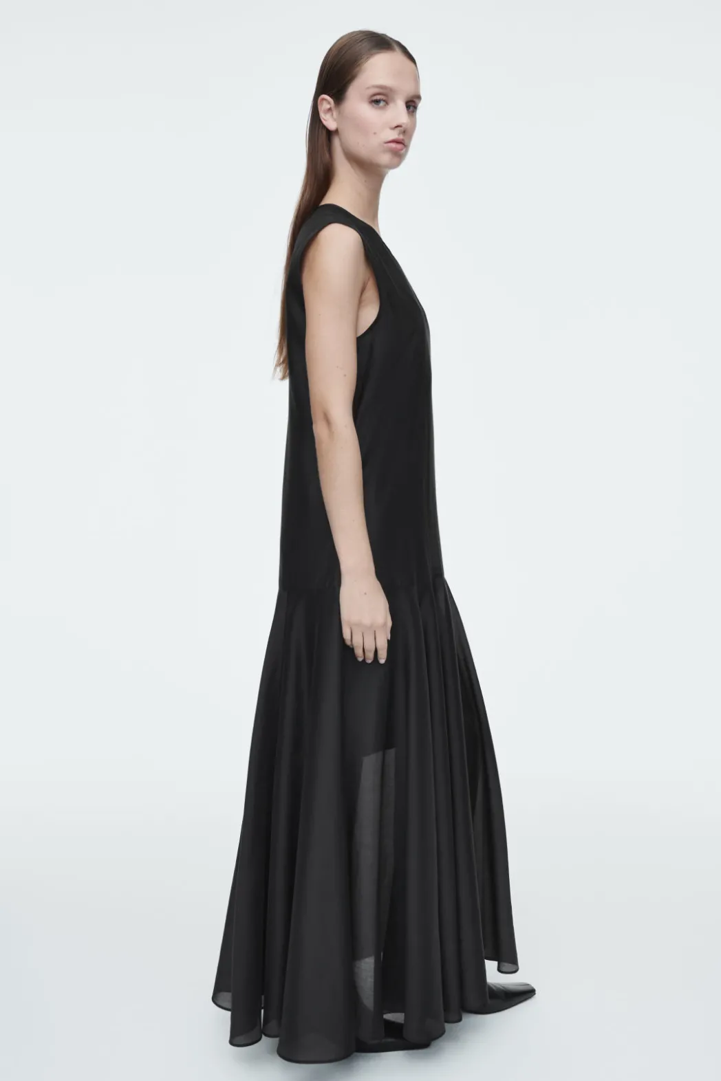 Hot COS SHEER MAXI DRESS BLACK