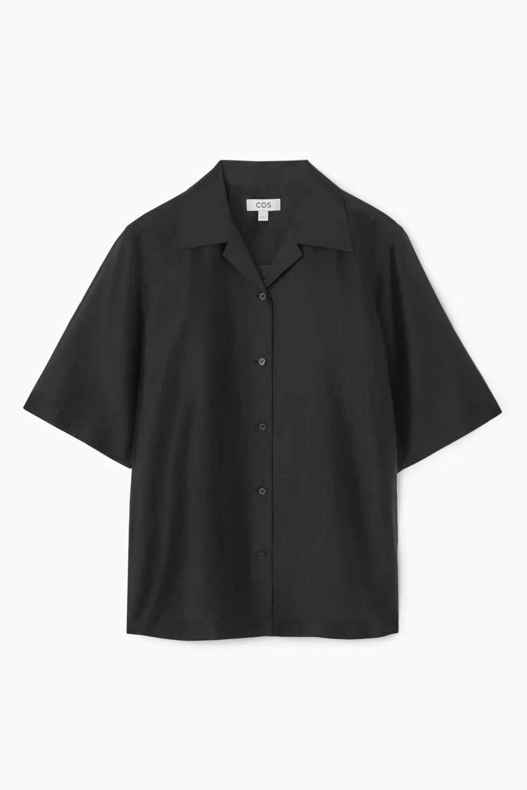 Discount COS SHEER SHORT-SLEEVED SHIRT BLACK