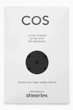 Clearance COS SHEERTEX SEMI-SHEER POLKA-DOT TIGHTS BLACK