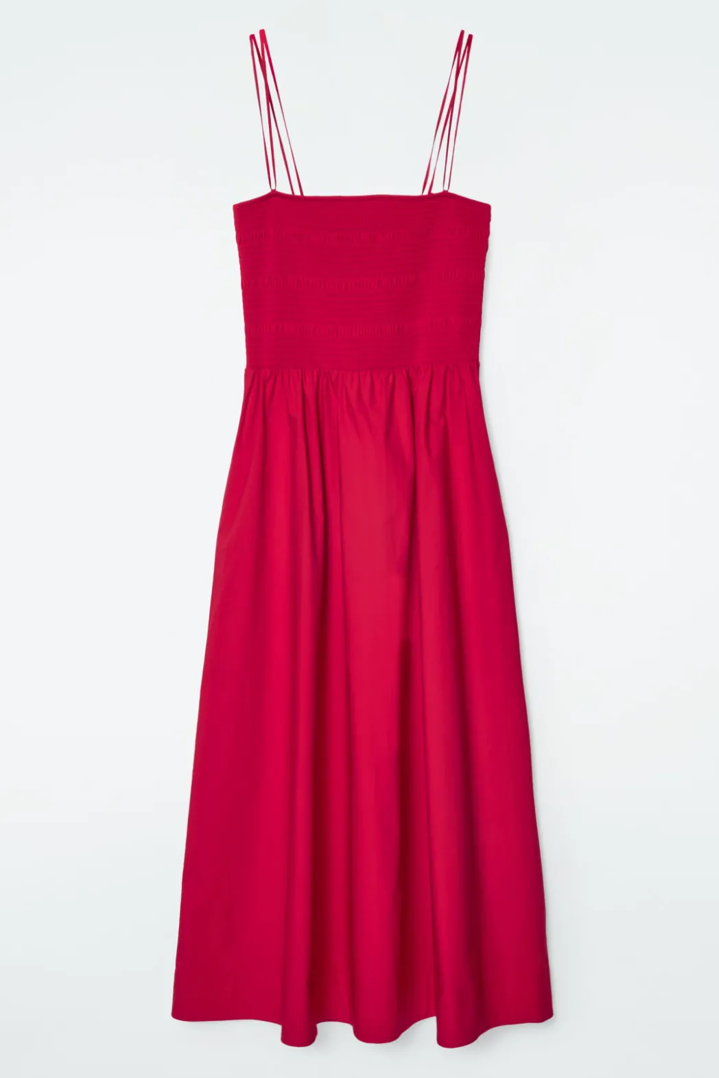 Discount COS SHIR MIDI DRESS RED