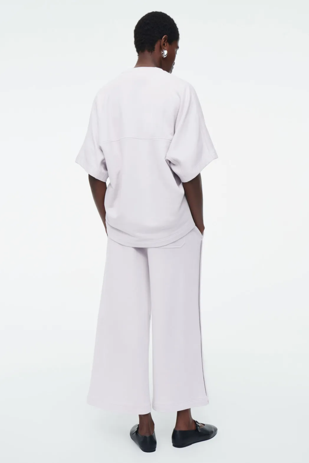 Discount COS SHORT-SLEEVED JERSEY SWEATSHIRT LILAC