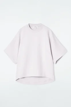 Discount COS SHORT-SLEEVED JERSEY SWEATSHIRT LILAC