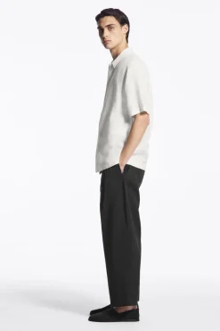 Outlet COS SHORT-SLEEVED LINEN SHIRT WHITE