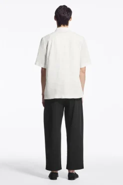 Outlet COS SHORT-SLEEVED LINEN SHIRT WHITE