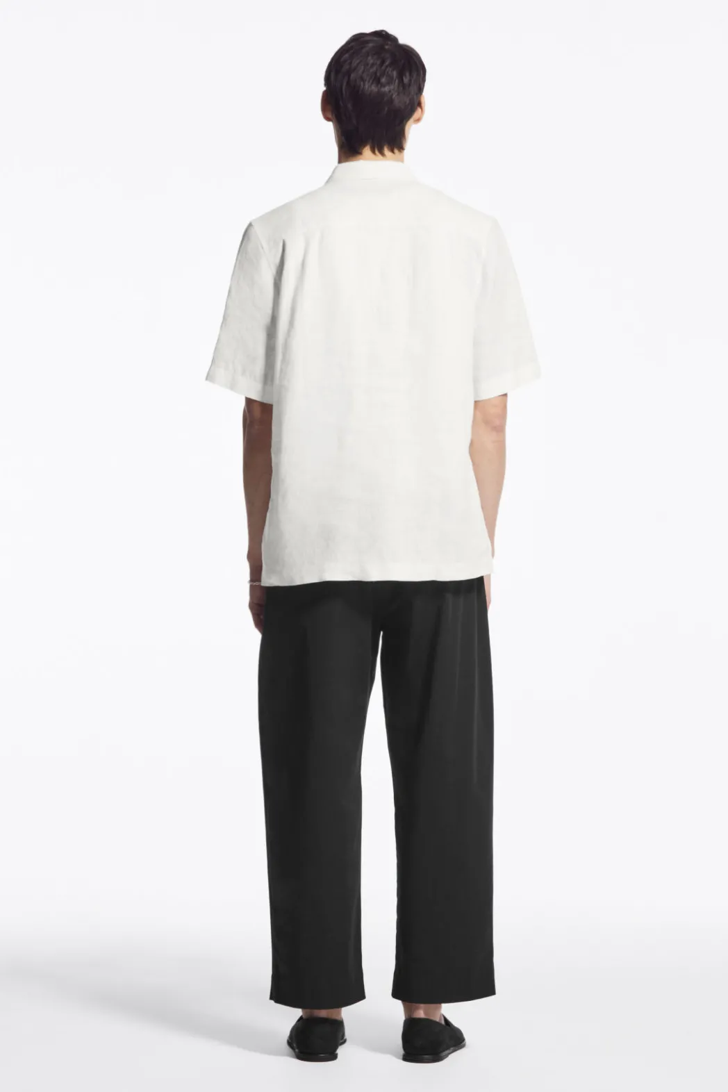 Outlet COS SHORT-SLEEVED LINEN SHIRT WHITE