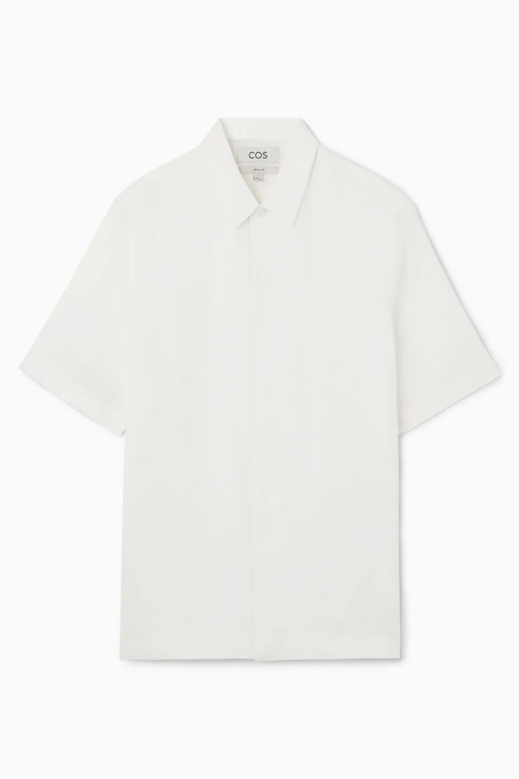 Outlet COS SHORT-SLEEVED LINEN SHIRT WHITE