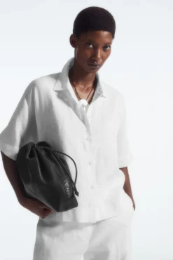 COS SHORT-SLEEVED LINEN SHIRT WHITE