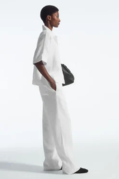 COS SHORT-SLEEVED LINEN SHIRT WHITE