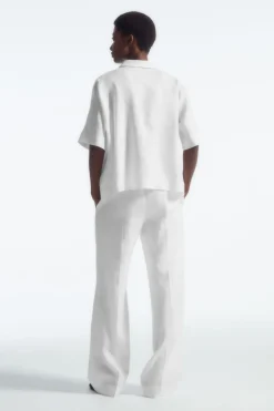 COS SHORT-SLEEVED LINEN SHIRT WHITE