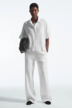 COS SHORT-SLEEVED LINEN SHIRT WHITE