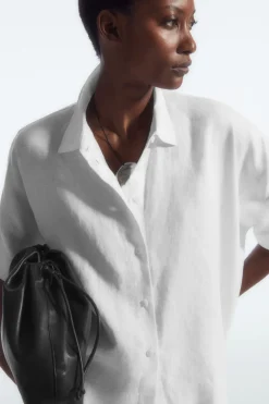 COS SHORT-SLEEVED LINEN SHIRT WHITE