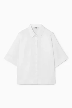 COS SHORT-SLEEVED LINEN SHIRT WHITE