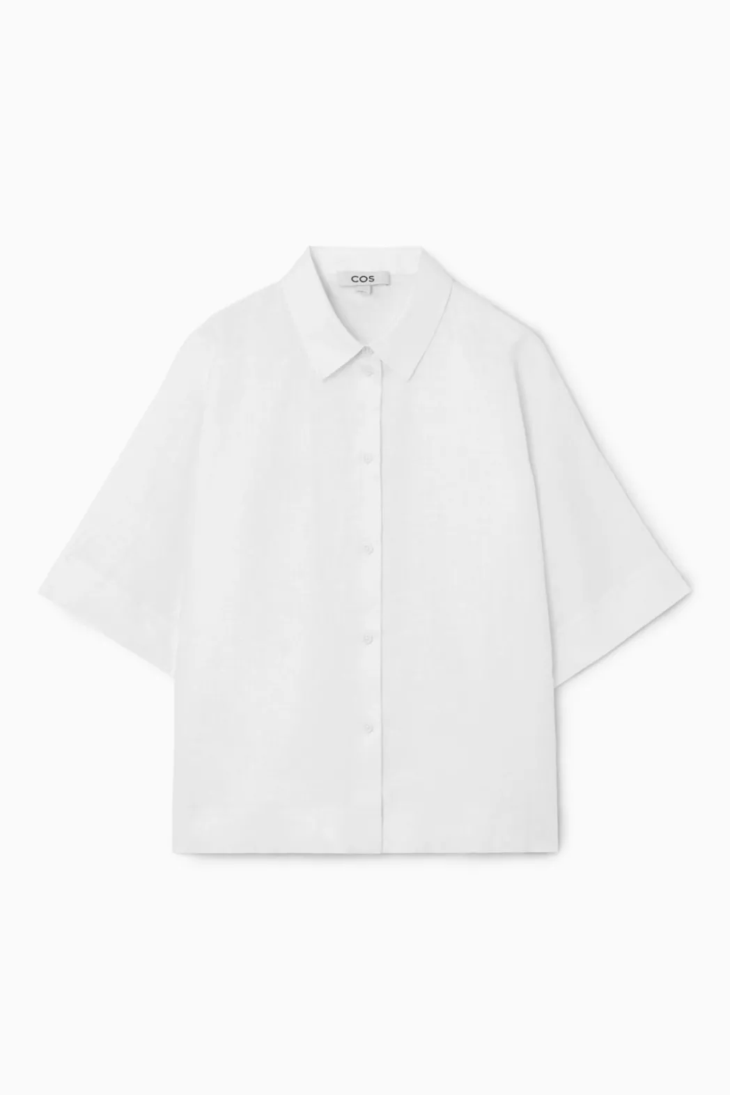 COS SHORT-SLEEVED LINEN SHIRT WHITE