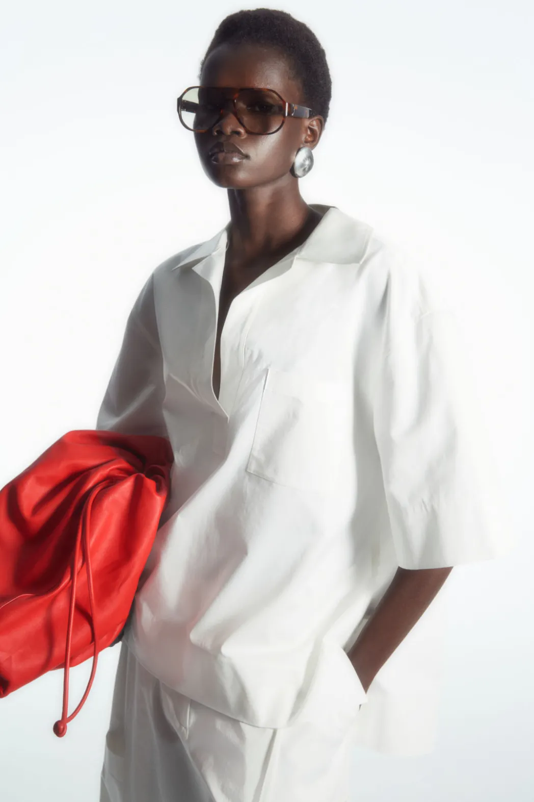Sale COS SHORT-SLEEVED RESORT SHIRT WHITE