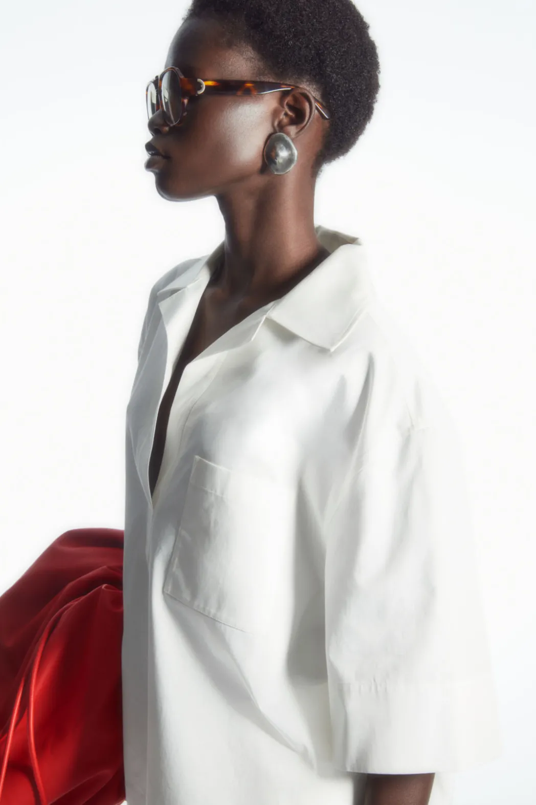 Sale COS SHORT-SLEEVED RESORT SHIRT WHITE