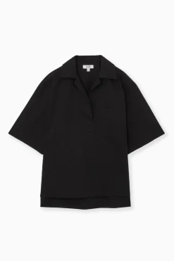 COS SHORT-SLEEVED RESORT SHIRT BLACK