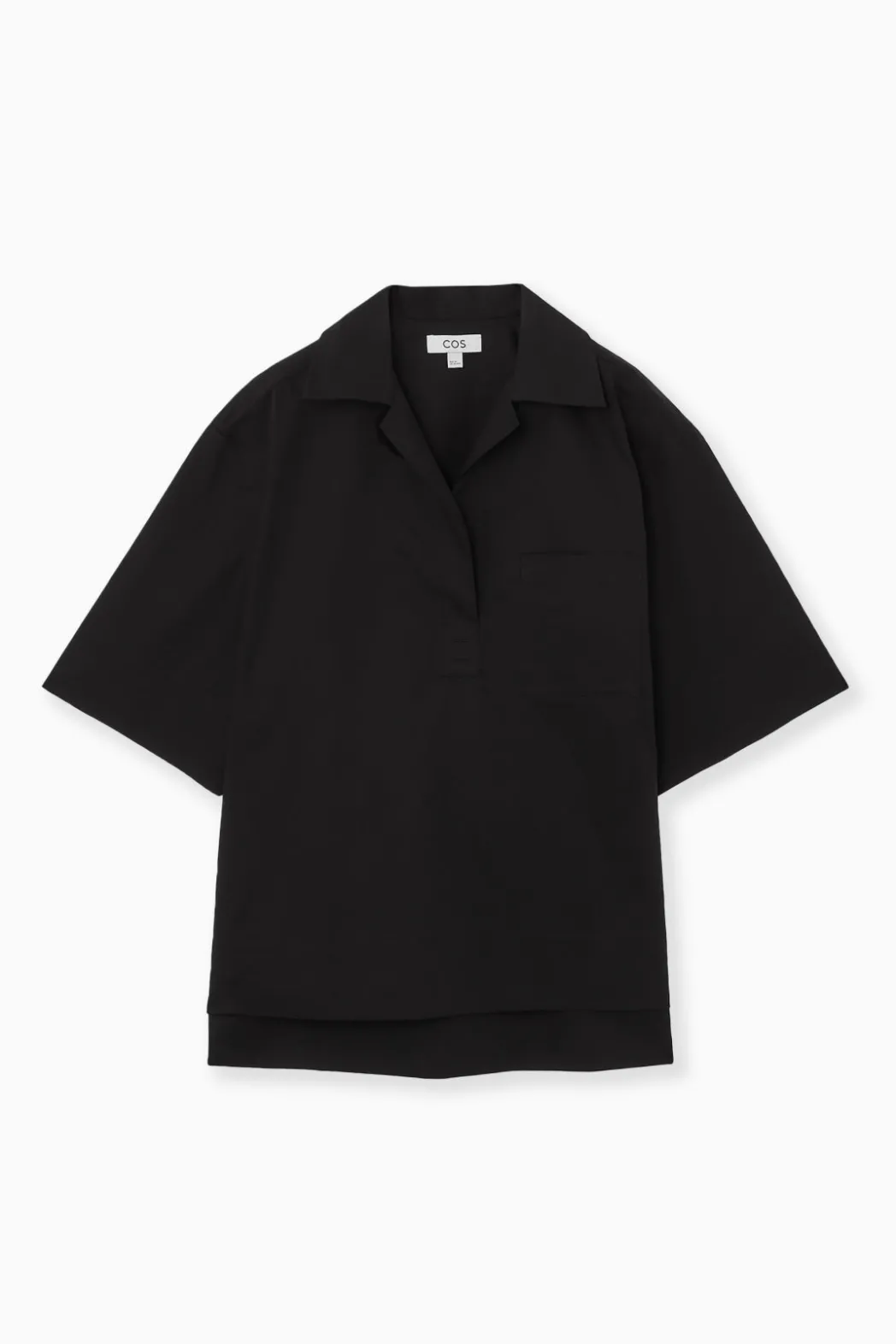 COS SHORT-SLEEVED RESORT SHIRT BLACK