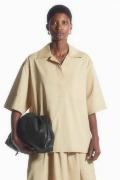 Best COS SHORT-SLEEVED RESORT SHIRT BEIGE