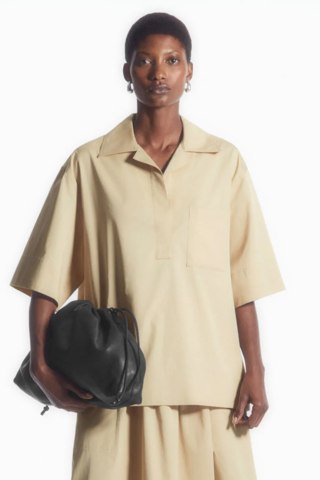 Best COS SHORT-SLEEVED RESORT SHIRT BEIGE