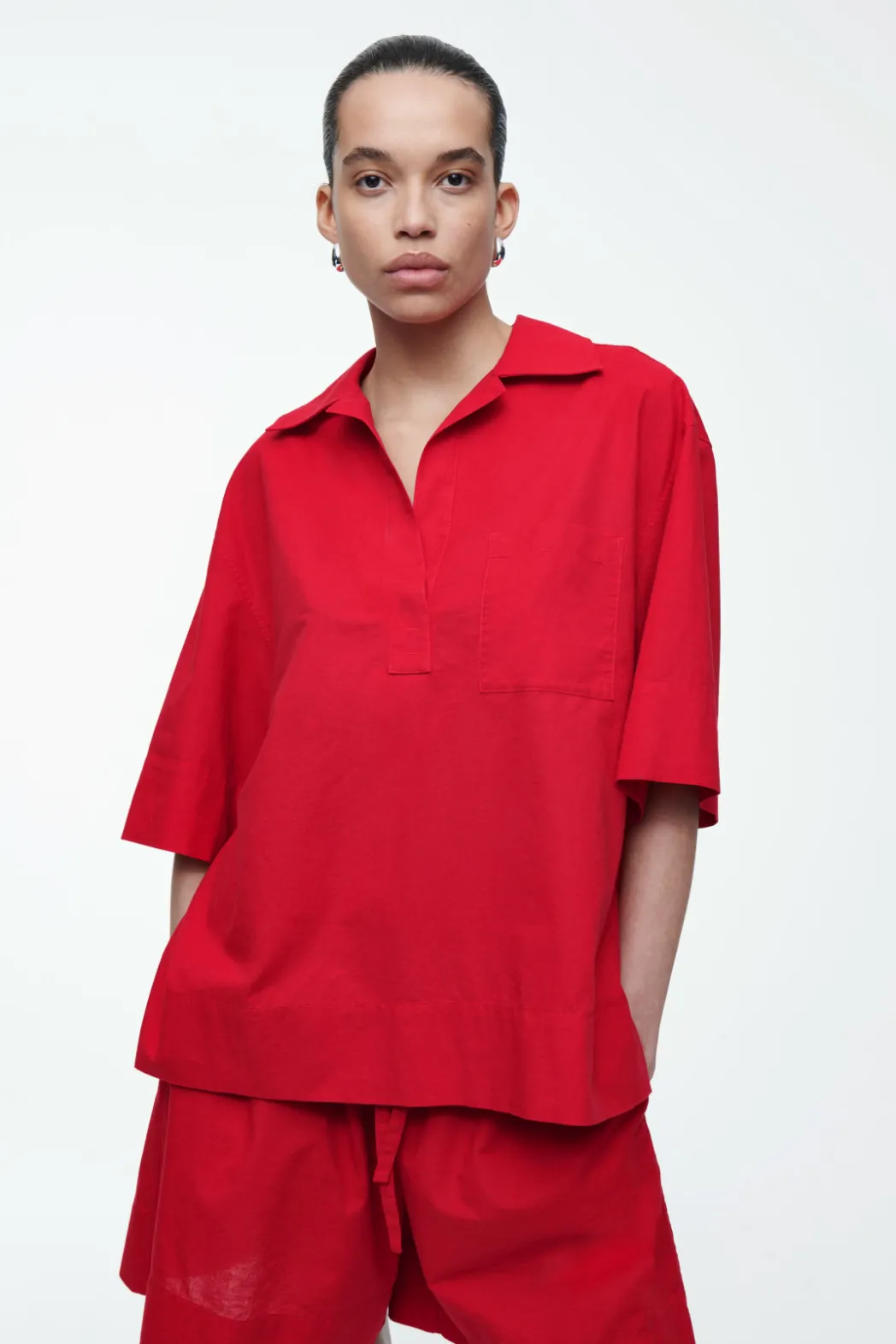 Best COS SHORT-SLEEVED RESORT SHIRT RED