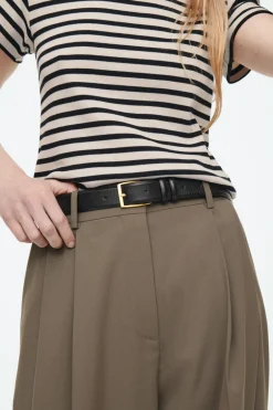 Hot COS SHRUNKEN SLIM RIBBED T-SHIRT CREAM / STRIPED