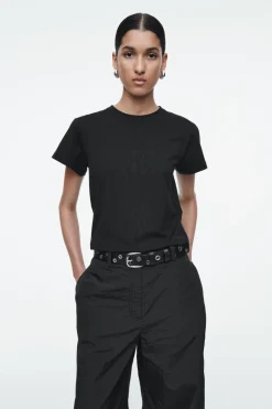 COS SHRUNKEN SLIM T-SHIRT BLACK