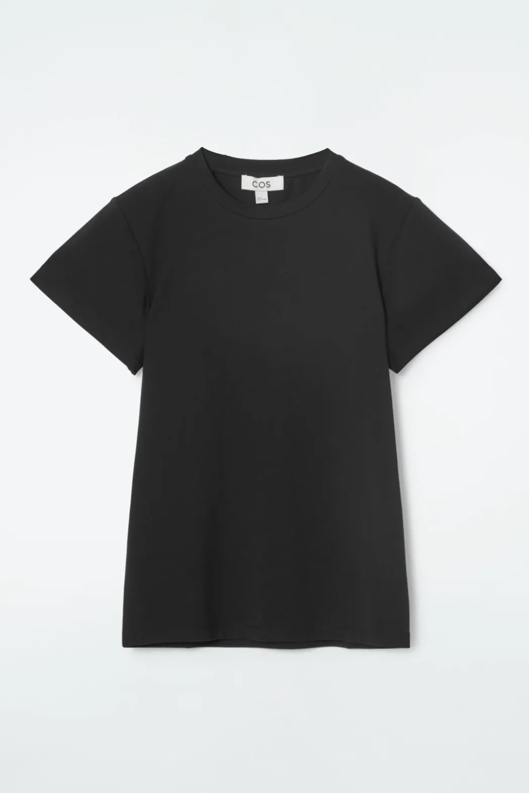 COS SHRUNKEN SLIM T-SHIRT BLACK
