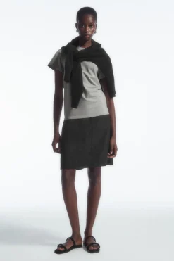 Sale COS SHRUNKEN SLIM T-SHIRT GRAY MARL
