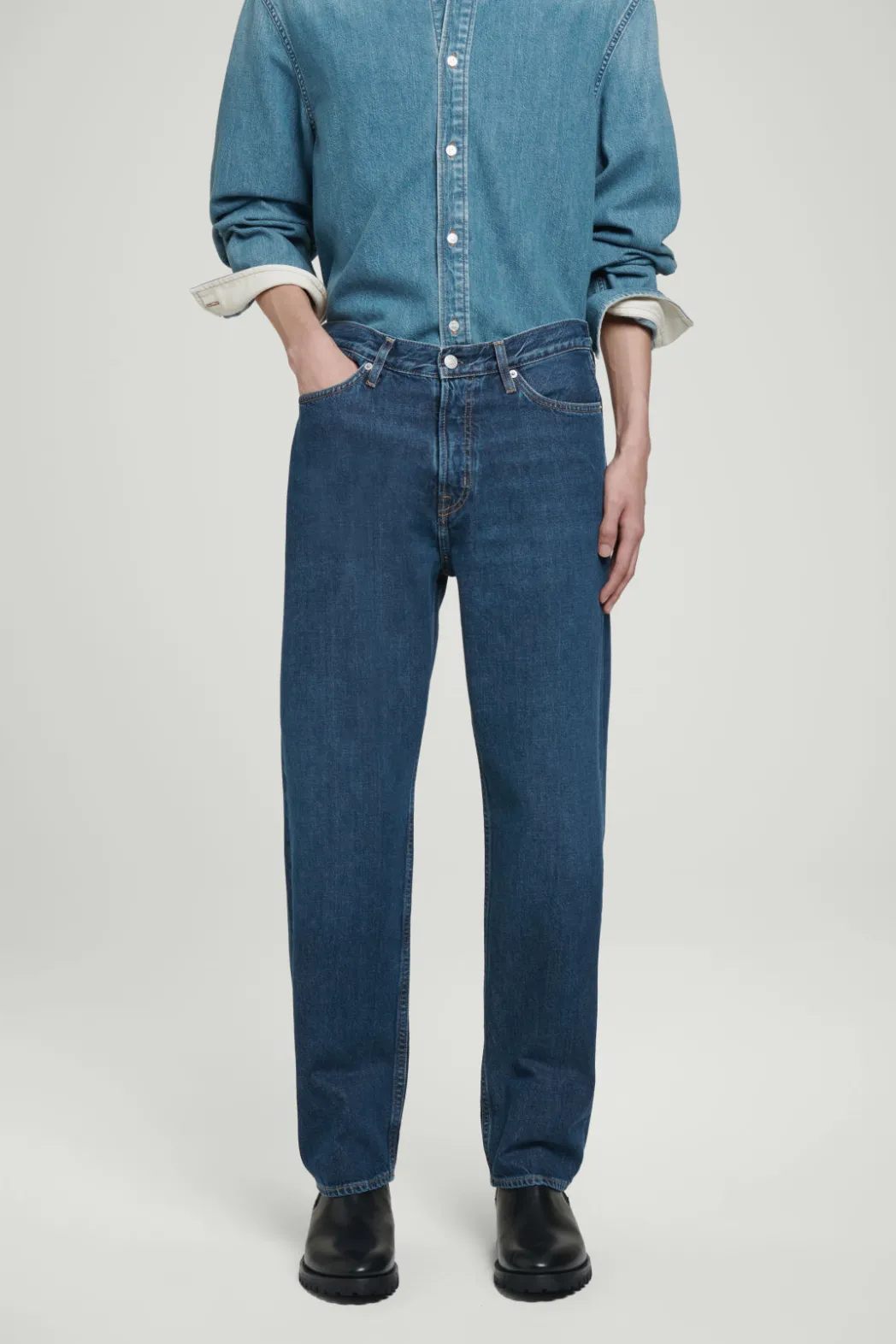 New COS SIGNATURE STRAIGHT-LEG JEANS DARK BLUE