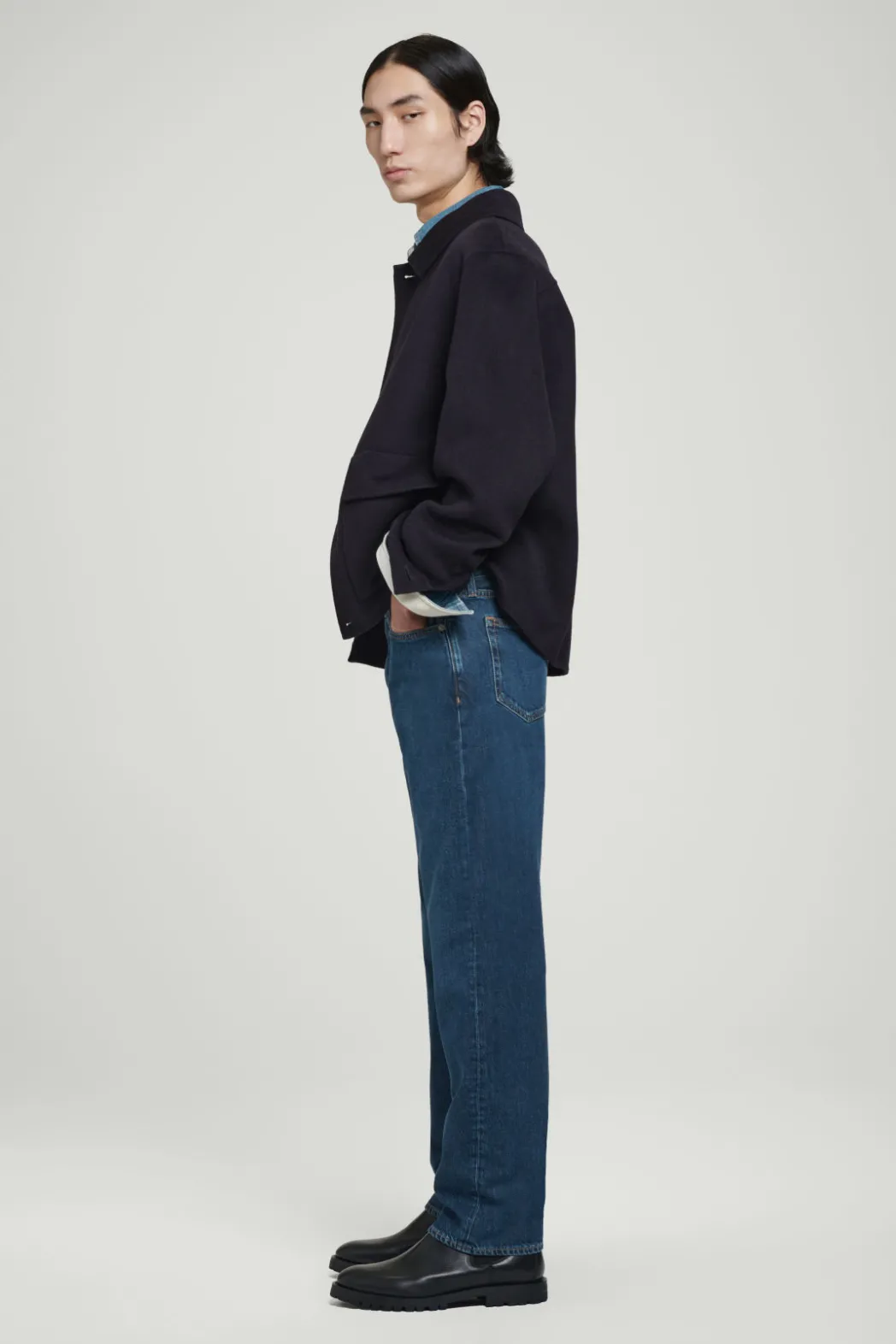 New COS SIGNATURE STRAIGHT-LEG JEANS DARK BLUE