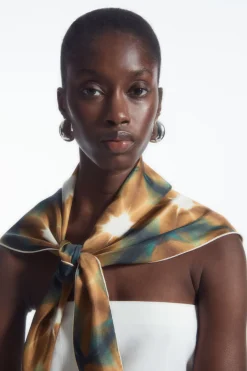 Hot COS SILK NECK SCARF BEIGE / BLUE