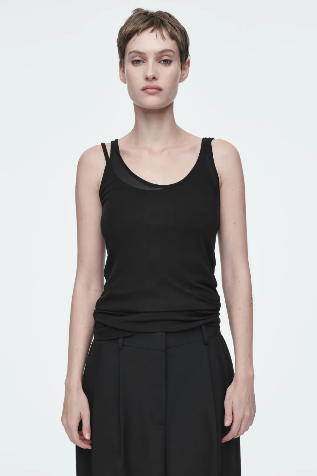 Best COS SILK TANK TOP BLACK