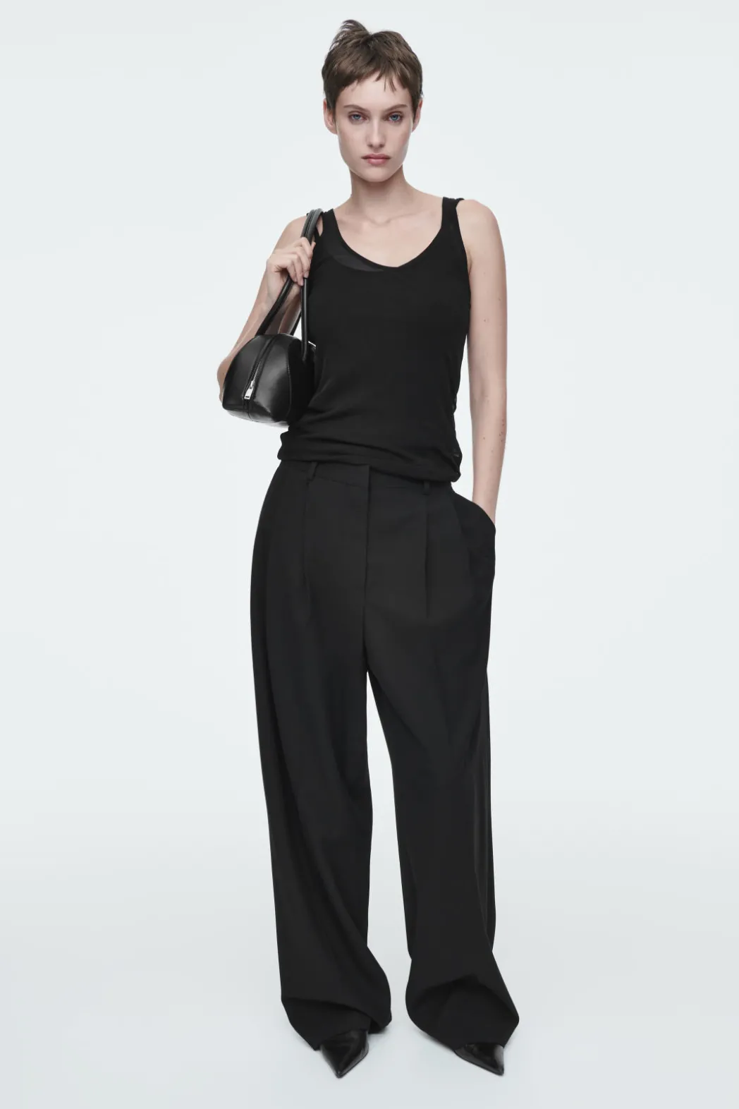 Best COS SILK TANK TOP BLACK