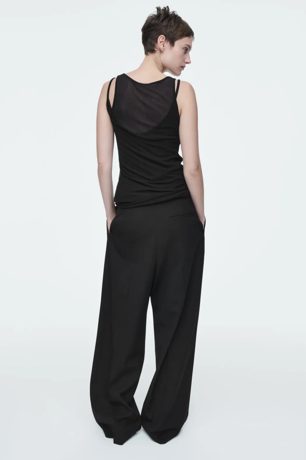 Best COS SILK TANK TOP BLACK