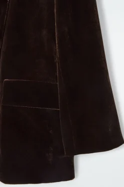 New COS SILK-BLEND VELVET BLAZER MAHOGANY