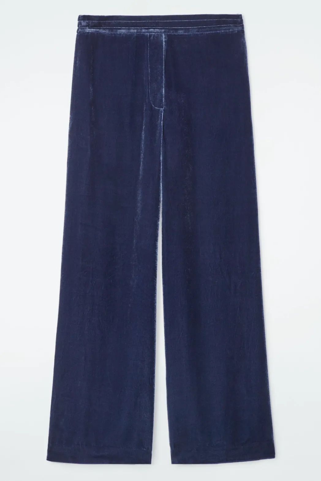 Sale COS SILK-BLEND VELVET PANTS BLUE